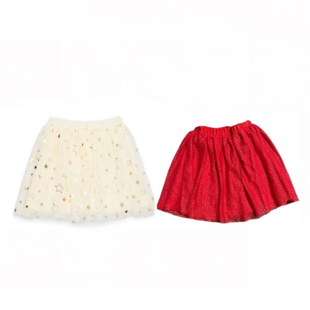 Holiday Time Cream and Gold Star Tutu Skirt